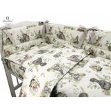 Cearceaf cu elastic, MimiNu, Pentru patut 120X60 cm, Din bumbac certificat Oeko Tex Standard 100, Design, Calm Forest Natural