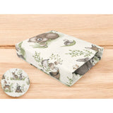Cearceaf cu elastic, MimiNu, Pentru patut 120X60 cm, Din bumbac certificat Oeko Tex Standard 100, Design, Calm Forest Natural