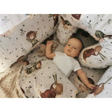 Cearceaf cu elastic, MimiNu, Pentru patut 140X70 cm, Din bumbac certificat Oeko Tex Standard 100, Teddy Bear On Moon