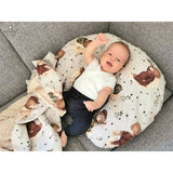 Cearceaf cu elastic, MimiNu, Pentru patut 140X70 cm, Din bumbac certificat Oeko Tex Standard 100, Teddy Bear On Moon