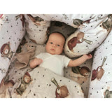 Cearceaf cu elastic, MimiNu, Pentru patut co-sleeper, Vera, Dimensiune 89 x 51 cm, Din bumbac certificat Oeko Tex Standard 100, Teddy Bear On Moon