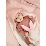 Halat de baie, MimiNu, Cu urechi, 6 - 24 luni Moale, Cu volanase, Cu buzunare, Cu cordon, Din bumbac si thermo fleece, Materiale certificate Oeko Tex Standard 100, Colectia Royal, Powder Pink