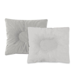 Perna bebelus, MimiNu, Profilata, Cu doua fete, Cu functie anti-soc, Pufoasa, Din catifea si bumbac, Materiale certificate Oeko Tex Standard 100, 23x26 cm, Velvet Royal Grey