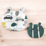 Perna bebelusi, MimiNu, Ursulet, Multifunctionala, Cu doua fete, Tesatura pufoasa minky si bumbac, Materiale certificate Oeko Tex Standard 100, Minky Childrens Journey Grey