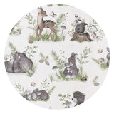 Salteluta pentru carucior, MimiNu, Reversibila, Cu doua fete, Din catifea si bumbac, Materiale certificate Oeko Tex Standard 100, 78 x 34 cm, Design, Calm Forest Natural/Nugat