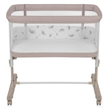 Patut co-sleeper, Lionelo, Aurora, 3 in 1, Cu leganare si setare unghiulara, Include saltea cu densitate T25 si geanta transport, Reglabil in 5 pozitii, Pana la 9 kg, 0 luni+, 85x60x66 cm, Certificari EN 1130:2019+AC:2020, EN 16890:2, Bej