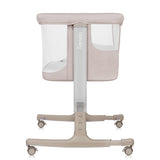 Patut co-sleeper, Lionelo, Aurora, 3 in 1, Cu leganare si setare unghiulara, Include saltea cu densitate T25 si geanta transport, Reglabil in 5 pozitii, Pana la 9 kg, 0 luni+, 85x60x66 cm, Certificari EN 1130:2019+AC:2020, EN 16890:2, Bej