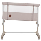 Patut co-sleeper, Lionelo, Aurora, 3 in 1, Cu leganare si setare unghiulara, Include saltea cu densitate T25 si geanta transport, Reglabil in 5 pozitii, Pana la 9 kg, 0 luni+, 85x60x66 cm, Certificari EN 1130:2019+AC:2020, EN 16890:2, Bej