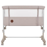 Patut co-sleeper, Lionelo, Aurora, 3 in 1, Cu leganare si setare unghiulara, Include saltea cu densitate T25 si geanta transport, Reglabil in 5 pozitii, Pana la 9 kg, 0 luni+, 85x60x66 cm, Certificari EN 1130:2019+AC:2020, EN 16890:2, Bej
