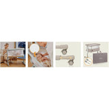 Patut co-sleeper, Lionelo, Aurora, 3 in 1, Cu leganare si setare unghiulara, Include saltea cu densitate T25 si geanta transport, Reglabil in 5 pozitii, Pana la 9 kg, 0 luni+, 85x60x66 cm, Certificari EN 1130:2019+AC:2020, EN 16890:2, Bej