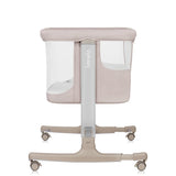 Patut co-sleeper, Lionelo, Aurora, 3 in 1, Cu leganare si setare unghiulara, Include saltea cu densitate T25 si geanta transport, Reglabil in 5 pozitii, Pana la 9 kg, 0 luni+, 85x60x66 cm, Certificari EN 1130:2019+AC:2020, EN 16890:2, Bej