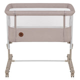 Patut co-sleeper, Lionelo, Aurora, 3 in 1, Cu leganare si setare unghiulara, Include saltea cu densitate T25 si geanta transport, Reglabil in 5 pozitii, Pana la 9 kg, 0 luni+, 85x60x66 cm, Certificari EN 1130:2019+AC:2020, EN 16890:2, Bej