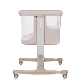 Patut co-sleeper, Lionelo, Aurora, 3 in 1, Cu leganare si setare unghiulara, Include saltea cu densitate T25 si geanta transport, Reglabil in 5 pozitii, Pana la 9 kg, 0 luni+, 85x60x66 cm, Certificari EN 1130:2019+AC:2020, EN 16890:2, Bej