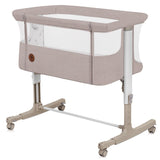 Patut co-sleeper, Lionelo, Aurora, 3 in 1, Cu leganare si setare unghiulara, Include saltea cu densitate T25 si geanta transport, Reglabil in 5 pozitii, Pana la 9 kg, 0 luni+, 85x60x66 cm, Certificari EN 1130:2019+AC:2020, EN 16890:2, Bej