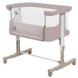 Patut co-sleeper, Lionelo, Aurora, 3 in 1, Cu leganare si setare unghiulara, Include saltea cu densitate T25 si geanta transport, Reglabil in 5 pozitii, Pana la 9 kg, 0 luni+, 85x60x66 cm, Certificari EN 1130:2019+AC:2020, EN 16890:2, Bej