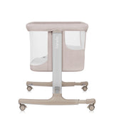 Patut co-sleeper, Lionelo, Aurora, 3 in 1, Cu leganare si setare unghiulara, Include saltea cu densitate T25 si geanta transport, Reglabil in 5 pozitii, Pana la 9 kg, 0 luni+, 85x60x66 cm, Certificari EN 1130:2019+AC:2020, EN 16890:2, Bej