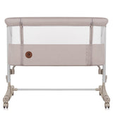 Patut co-sleeper, Lionelo, Aurora, 3 in 1, Cu leganare si setare unghiulara, Include saltea cu densitate T25 si geanta transport, Reglabil in 5 pozitii, Pana la 9 kg, 0 luni+, 85x60x66 cm, Certificari EN 1130:2019+AC:2020, EN 16890:2, Bej