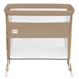 Patut co-sleeper, Lionelo, Thomi Plus, 5 in 1, Multifunctional, Sustine pana la 9 kg ca patut, 15 kg tarc de joaca, 100 kg canapea, Inaltime reglabila in 7 pozitii, De la nastere pana la 4 ani, Cu 2 saltele din spuma T25, 94x70x77-93,5 cm, Maro