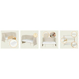 Patut co-sleeper, Lionelo, Thomi Plus, 5 in 1, Multifunctional, Sustine pana la 9 kg ca patut, 15 kg tarc de joaca, 100 kg canapea, Inaltime reglabila in 7 pozitii, De la nastere pana la 4 ani, Cu 2 saltele din spuma T25, 94x70x77-93,5 cm, Bej