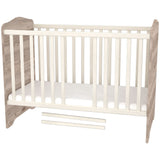 Patut copii din lemn cu sertar Hubners Sofia 120x60 cm crem nisip
