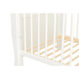 Patut din lemn bebe, 120x60 cm, Cu sertar, Cu sina speciala pentru dentitie, Multifunctional, EN716-1, EN716-2, Alb, Qmini, Julia + Saltea 10 cm