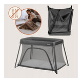 Patut multifunctional, Lionelo, Alice, 3 in 1, 2 trepte de inaltime pentru saltea, Pliabil, Material rezistent Oxford 300D, Cu iesire laterala, Geanta de transport, Pana 15 kg, 0 luni+, 104×70×74 cm, Gri
