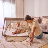 Patut multifunctional, Lionelo, Alice, 3 in 1, 2 trepte de inaltime pentru saltea, Pliabil, Material rezistent Oxford 300D, Cu iesire laterala, Geanta de transport, Pana 15 kg, 0 luni+, 104×70×74 cm, Gri