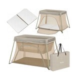 Patut multifunctional, Lionelo, Alice, 3 in 1, 2 trepte de inaltime pentru saltea, Pliabil, Material rezistent Oxford 300D, Cu iesire laterala, Geanta de transport, Pana 15 kg, 0 luni+, 104×70×74 cm, Bej