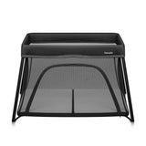 Patut multifunctional, Lionelo, Alice, 3 in 1, 2 trepte de inaltime pentru saltea, Pliabil, Material rezistent Oxford 300D, Cu iesire laterala, Geanta de transport, Pana 15 kg, 0 luni+, 104×70×74 cm, Negru