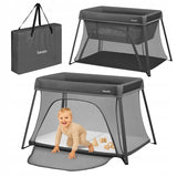 Patut multifunctional, Lionelo, Alice, 3 in 1, 2 trepte de inaltime pentru saltea, Pliabil, Material rezistent Oxford 300D, Cu iesire laterala, Geanta de transport, Pana 15 kg, 0 luni+, 104×70×74 cm, Gri