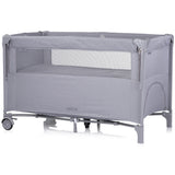 Patut pliabil Chipolino Relax cloud linen cu laterala culisanta