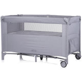 Patut pliabil Chipolino Relax cloud linen cu laterala culisanta