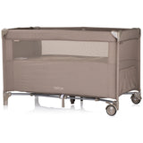 Patut pliabil Chipolino Relax tiramisu linen cu laterala culisanta