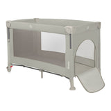 Patut pliant multifunctional, Lionelo, Ellen, Cu laterala culisanta, Nivel suplimentar, Intrare laterala cu fermoar, 2 roti, Saltea pliabila si geanta de transport incluse, 0- 36 luni, Pana la 15 kg, 120x60 cm, Conform cu EN 716, Bej
