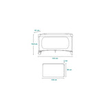 Patut pliant, Lionelo, Jasmin Easy Fold, Pana la 15 kg, Usor de pliat, Cu doua nivele, Cu saltea ergonomica T25, Cu intrare laterala cu fermoar, 2 roti cu frana, 123 x 67 cm, Conform cu EN 716, 0-36 luni, Gri