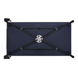 Patut pliant, Lionelo, Jasmin Easy Fold, Pana la 15 kg, Usor de pliat, Cu doua nivele, Cu saltea ergonomica T25, Cu intrare laterala cu fermoar, 2 roti cu frana, 123 x 67 cm, Conform cu EN 716, 0-36 luni, Albastru