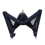Patut pliant, Lionelo, Jasmin Easy Fold, Pana la 15 kg, Usor de pliat, Cu doua nivele, Cu saltea ergonomica T25, Cu intrare laterala cu fermoar, 2 roti cu frana, 123 x 67 cm, Conform cu EN 716, 0-36 luni, Albastru