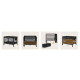 Patut pliant, Lionelo, Laura, 102 x 74 cm, Cu doua nivele, Functie de tarc, Cu roti, Include salteluta si geanta de transport, Pereti din plasa, Deschidere laterala, Pana la 15 kg, 0 luni +, Negru