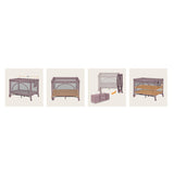 Patut pliant, Lionelo, Laura, 102 x 74 cm, Cu doua nivele, Functie de tarc, Cu roti, Include salteluta si geanta de transport, Pereti din plasa, Deschidere laterala, Pana la 15 kg, 0 luni +, Roz