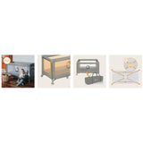 Patut pliant, Lionelo, Stefi, Cu un nivel, Cu intrare laterala cu fermoar, 2 roti, 120x60 cm, Conform cu standardul european de securitate EN 716, Bej