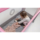 Patut pliant, Lionelo, Stefi, Cu un nivel, Cu intrare laterala cu fermoar, 2 roti, 120x60 cm, Conform cu standardul european de securitate EN 716, Bej