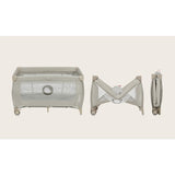 Patut pliant, Lionelo, Stefi Plus, Cu doua nivele, Cu intrare laterala cu fermoar, 2 roti, 120 x 60 cm, Conform cu standardul european de securitate EN 716, Bej