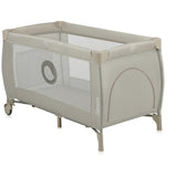 Patut pliant, Lionelo, Stefi Plus, Cu doua nivele, Cu intrare laterala cu fermoar, 2 roti, 120 x 60 cm, Conform cu standardul european de securitate EN 716, Bej