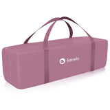 Patut pliant, Lionelo, Stefi Plus, Cu doua nivele, Cu intrare laterala cu fermoar, 2 roti, 120 x 60 cm, Conform cu standardul european de securitate EN 716, Roz