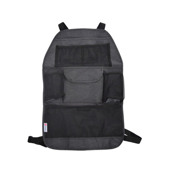 Organizator universal, Petite&Mars, Order, Pentru masina 38.5x58 cm, Cu multiple buzunare, Gri-Negru