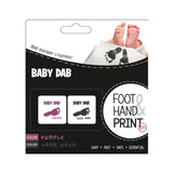Set amprente mulaj, Petite&Mars, Baby Dab, Cu cerneala, Pentru 20 de amprente manuta sau piciorus, Non-toxic, Violet/Gri