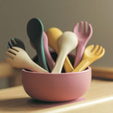 Set tacamuri, Petite&Mars, Take&Match, Din silicon, Fara BPA 6 luni+, Verde inchis
