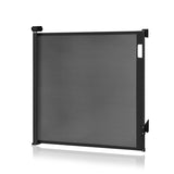 Poarta de siguranta, Lionelo, Thea, Cu suruburi, Textila, Retractabila, Mecanism dublu de blocare, Montaj universal, 80x140 cm, Conform cu standardul european de securitate EN1930, Negru