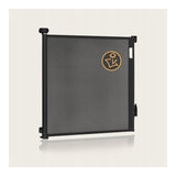 Poarta de siguranta, Lionelo, Thea, Cu suruburi, Textila, Retractabila, Mecanism dublu de blocare, Montaj universal, 80x140 cm, Conform cu standardul european de securitate EN1930, Negru
