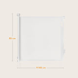 Poarta de siguranta, Lionelo, Thea, Textila, Ofera vizibilitate, Retractabila, Mecanism dublu de blocare, Montaj universal, 80x140 cm, Conform cu standardul european de securitate EN1930, Alb
